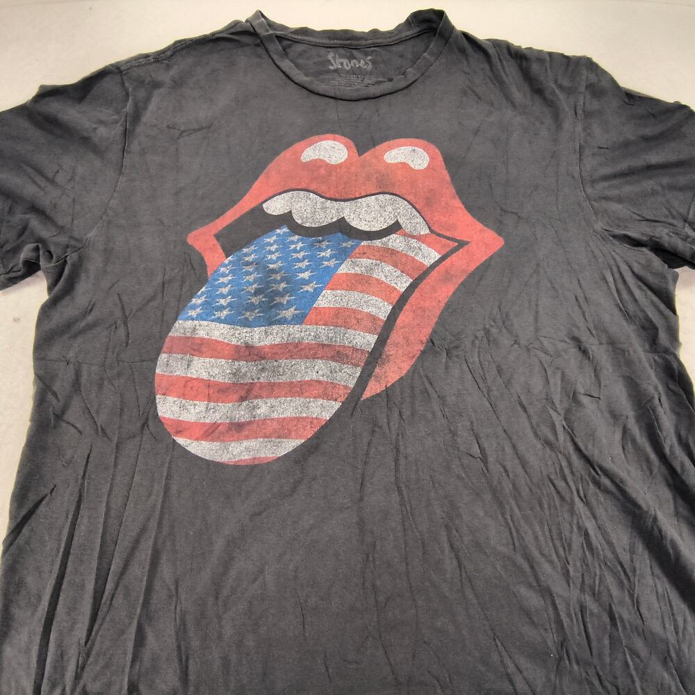 The Rolling Stones Short Sleeve Band Crew Neck T Shirt Mens Size 2XL Gray